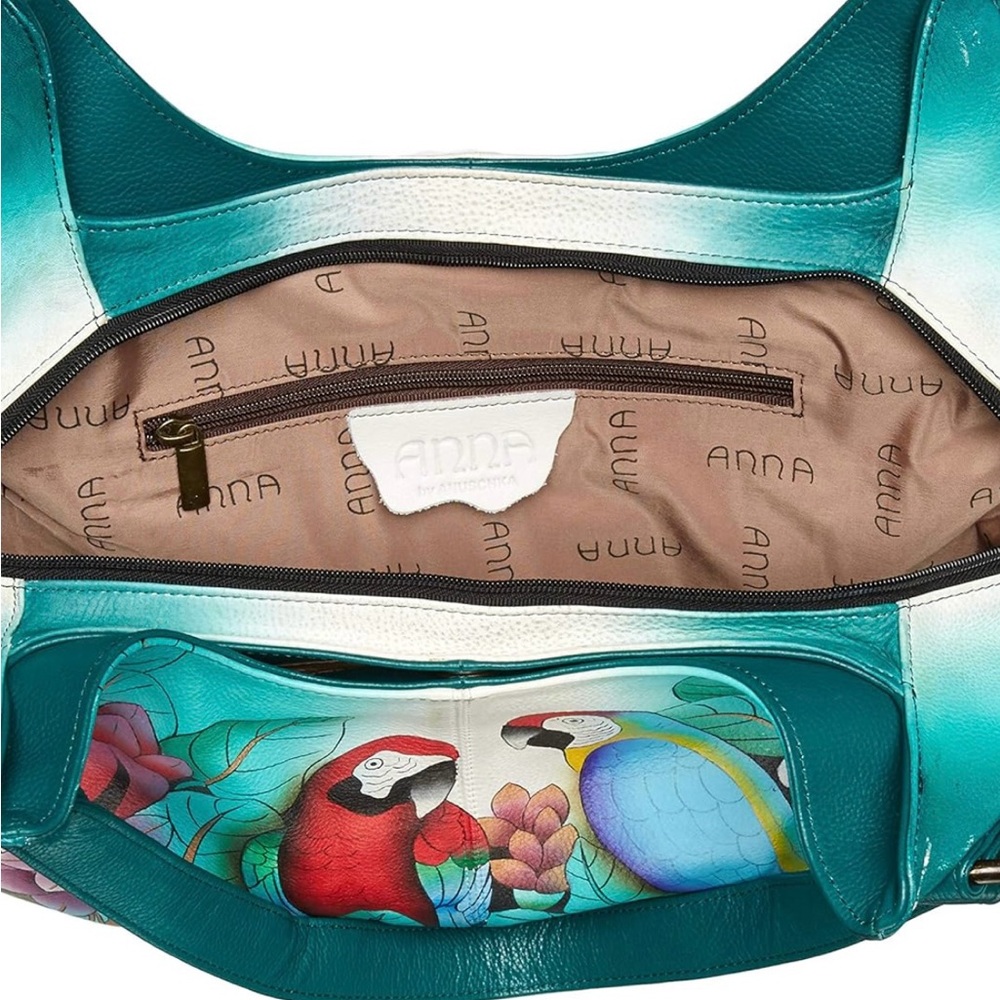 Colorful Parrot Print Women's Bag and matching wallet - Picture 7 of 11